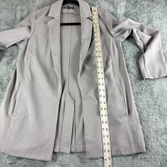 Eileen Fisher Blazer Womens XXS Gray Open Front Long Sleeve Lyocell Blend Jacket - Picture 3 of 12